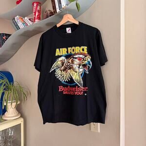 Vintage 1987 Budweiser Air Force Salutes You Shirt